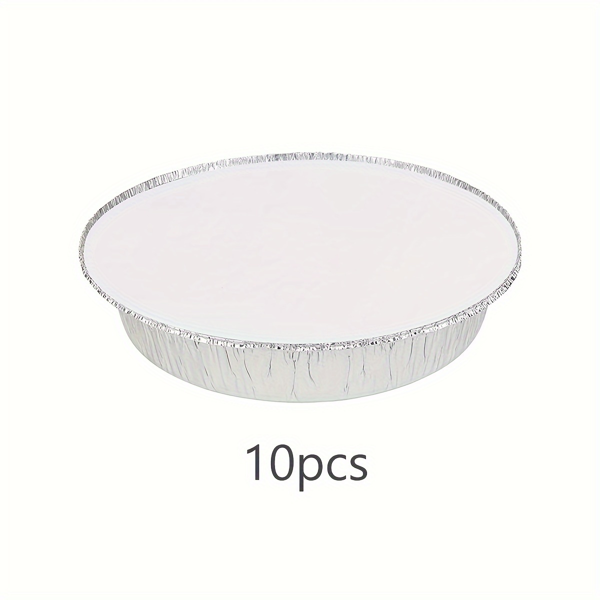 10pcs 8 Inches Round Aluminum Pans - Disposable Aluminum Foil Cake Trays -  Freezer & Oven Safe - For Baking, Cooking, Storage & Reheating