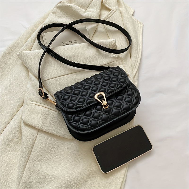 Minimalist Solid Saddle Bag All Match Flap Shoulder Bag