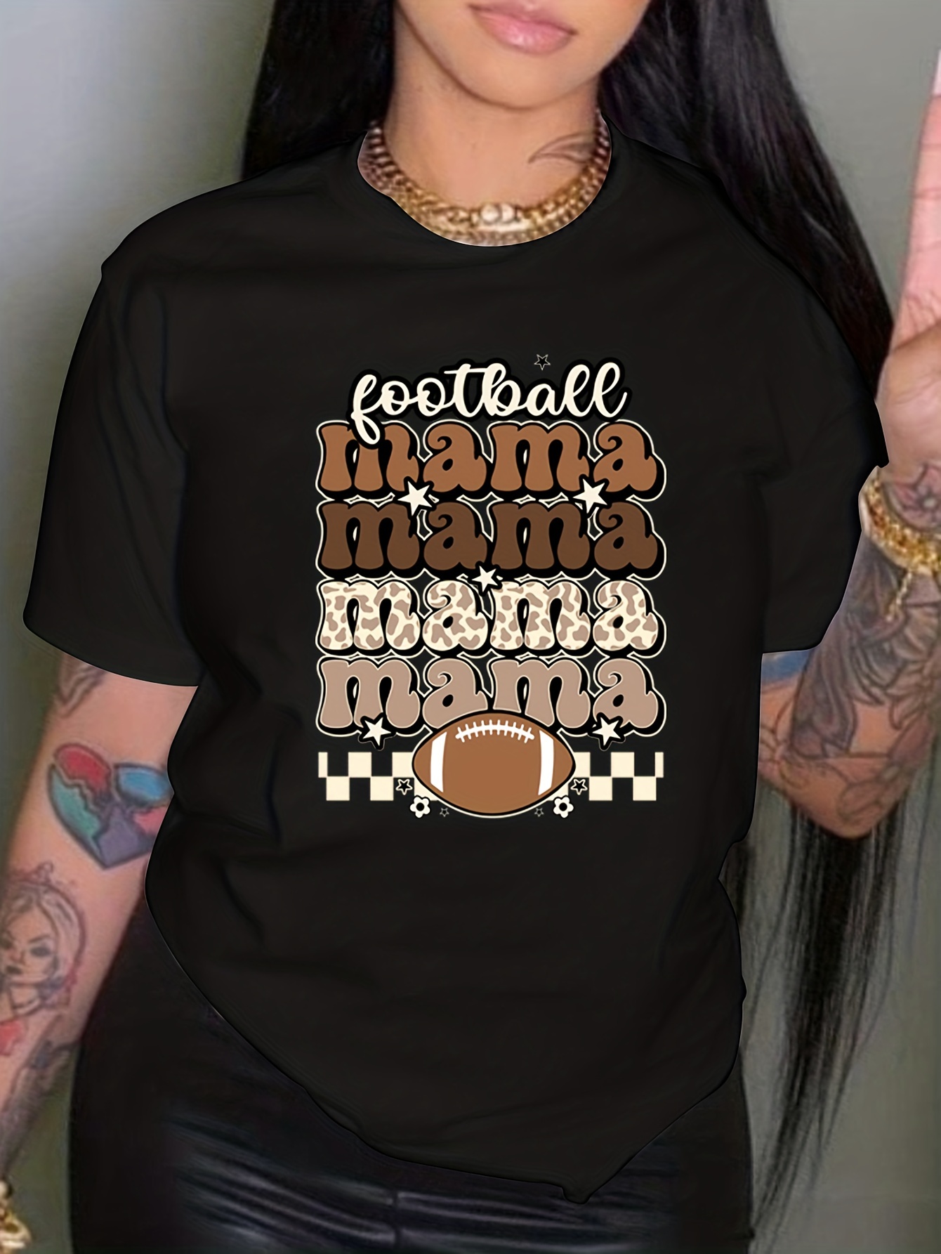 Game Day Shirts Women Oversized Football Graphic Tshirt Sunday Football  Season Tees Mom Leopard Print Short Sleeve Tops at  Women’s Clothing