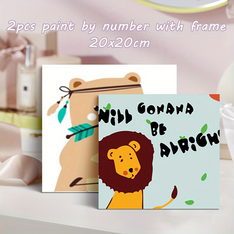 Paint By Numbers Kit For Adults Beginner Cartoon Animals - Temu