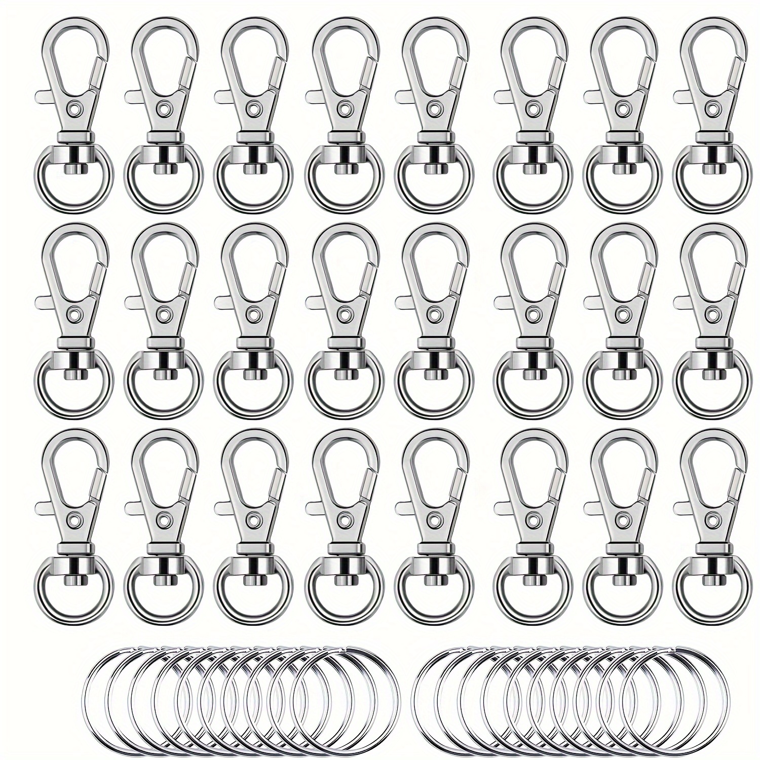 Metal Swivel Snap Hooks With Key Rings For Keychain Making - Temu