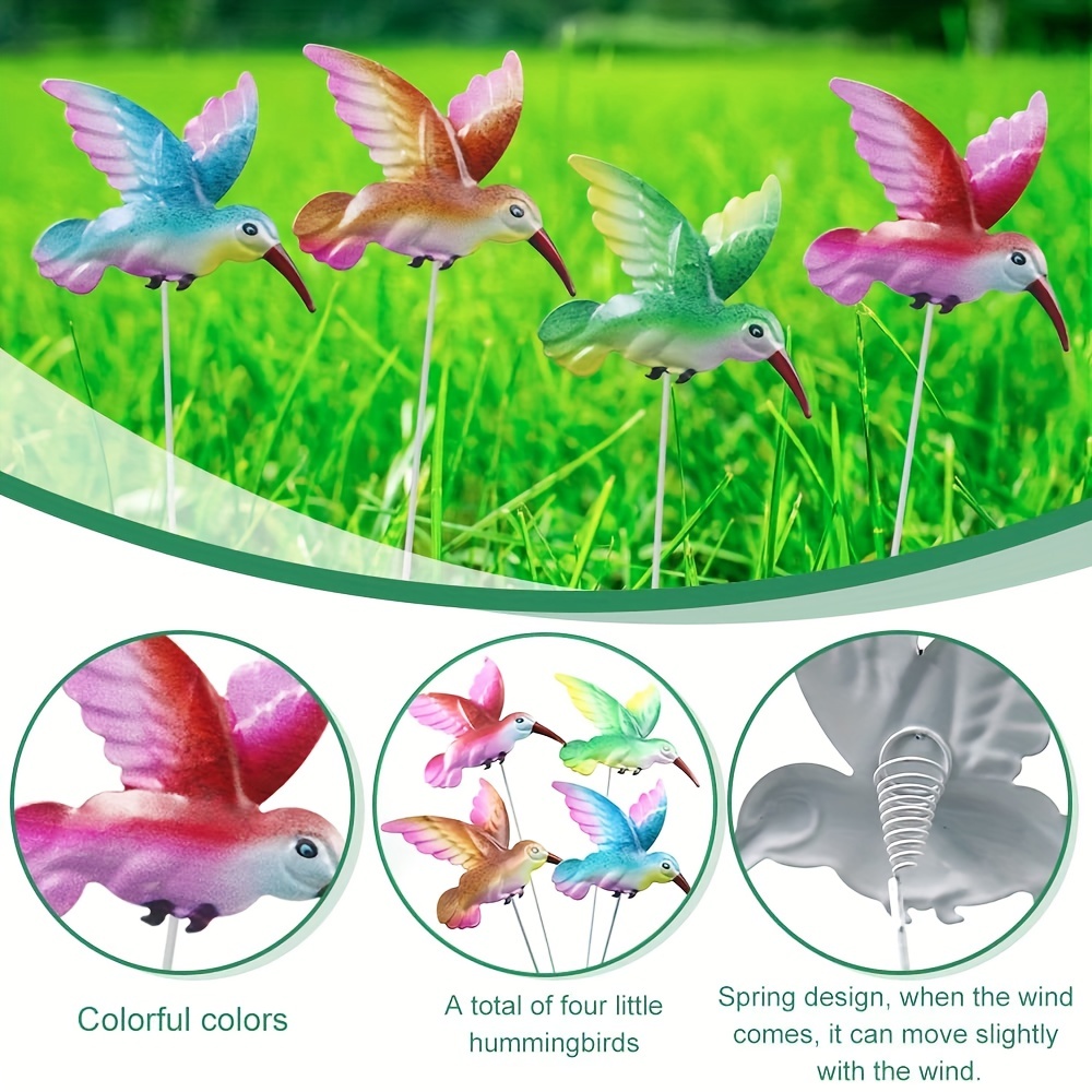 Outdoor Thermometer Decorative Butterfly Garden Stakes with Metal Bird  Feeder for Lawn Yard Patio Decorations