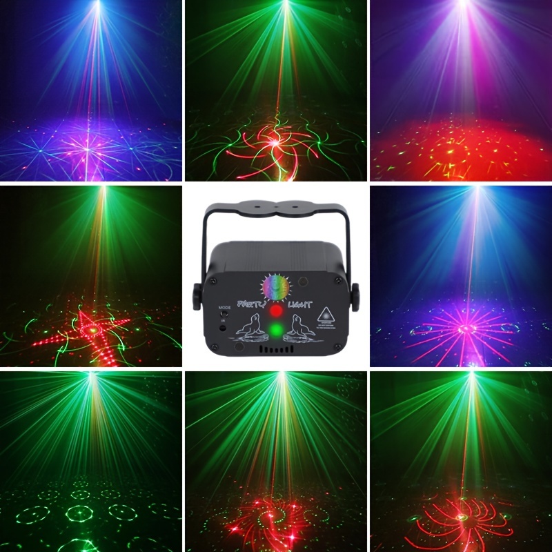 Disco Lights Party Lights QinGerS Dj Stage Light 7 Colors Sound Activated  for Christmas KTV Club Lights Romantic Decoration 2pcs