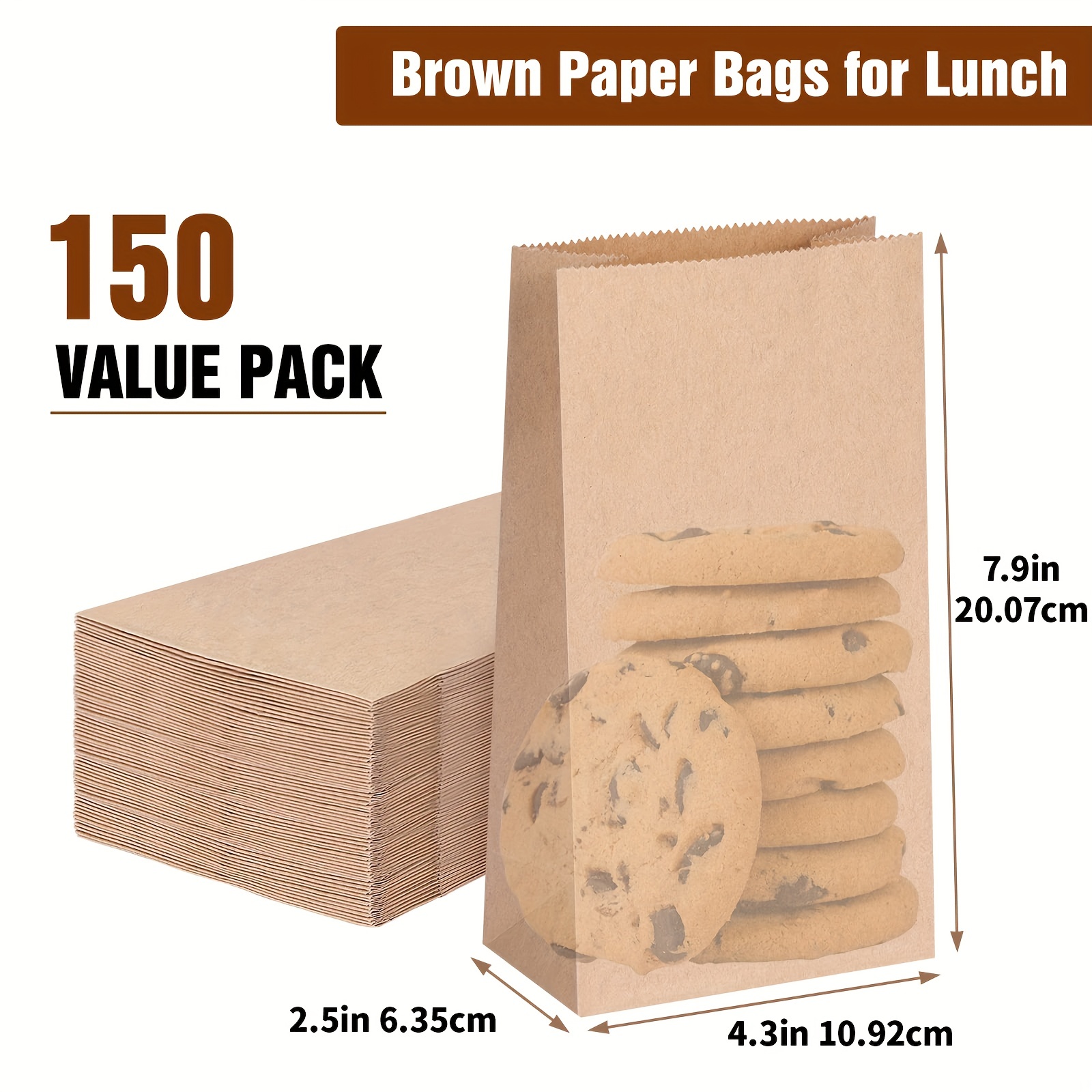 Brown Kraft Paper Lunch Bags Packaging Flat Gift Wrap Bags - Temu