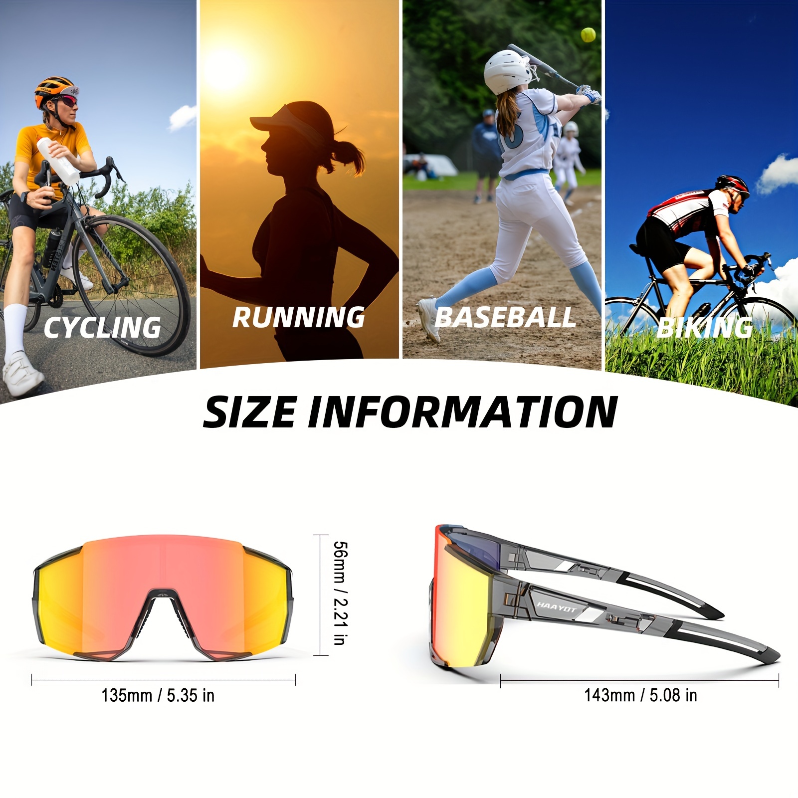 * Polarized Cycling Glasses For Men Women, 3 Lenses Sports Sunglasses,  Durable Lightweight Unbreakable TR90 Frame Mountain Bike Glasses, MTB Gogg