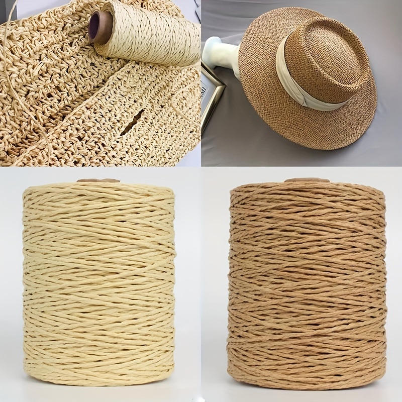 Tenn Well Paper String, 328 Feet 2mm Craft Raffia Ribbon for Gift Wrapping,  Natural Raffia Yarn for Crocheting, Crafting, Packing