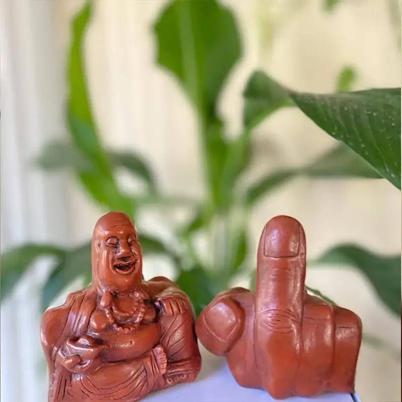 The Buddha Flip Unexpected Backside Middle Finger Laughing - Temu