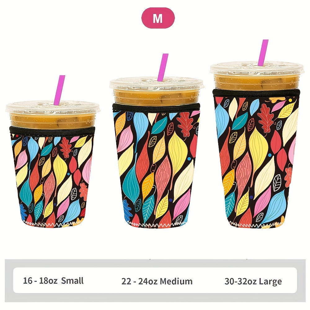 Reusable Iced Coffee Insulator Sleeves For Cold Beverages And Neoprene Cold  Coffee Cup Sleeves Cooler Cover For Coffee Cups(floral) - Temu