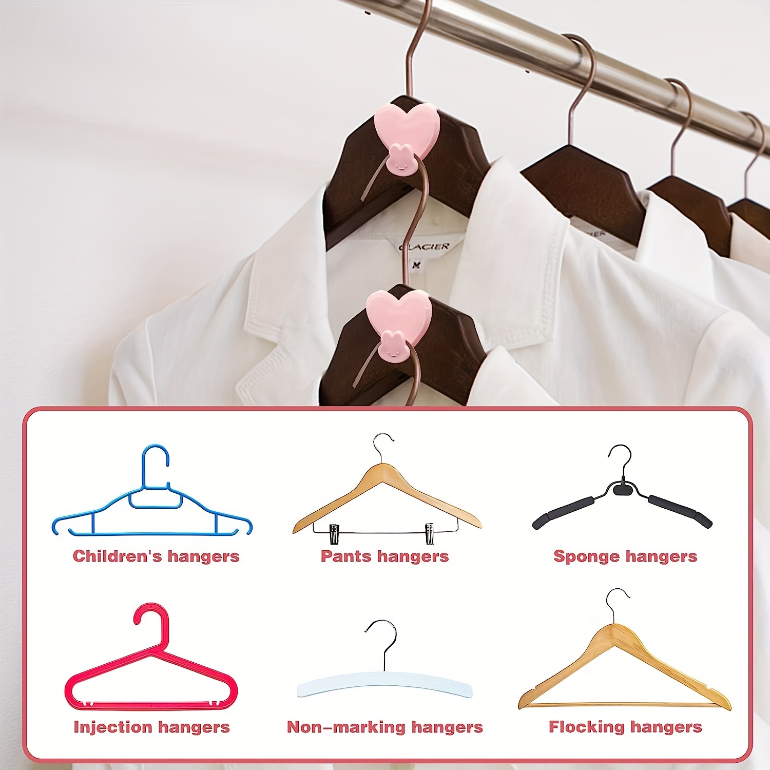 2PCS Space Saving for Hangers, Clothes Hanger Connector Hooks