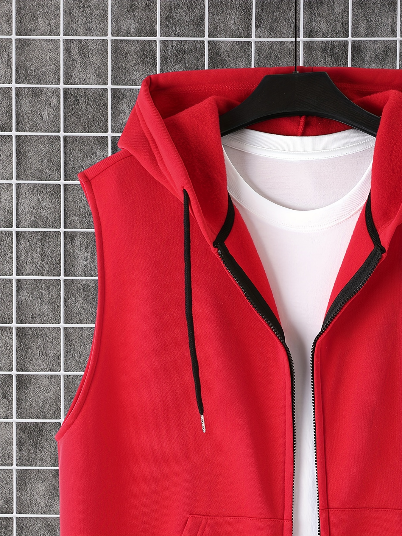 Plain Red Vest Hoodie Red Hoodie Kids Girls Boys Plain Gilet Red