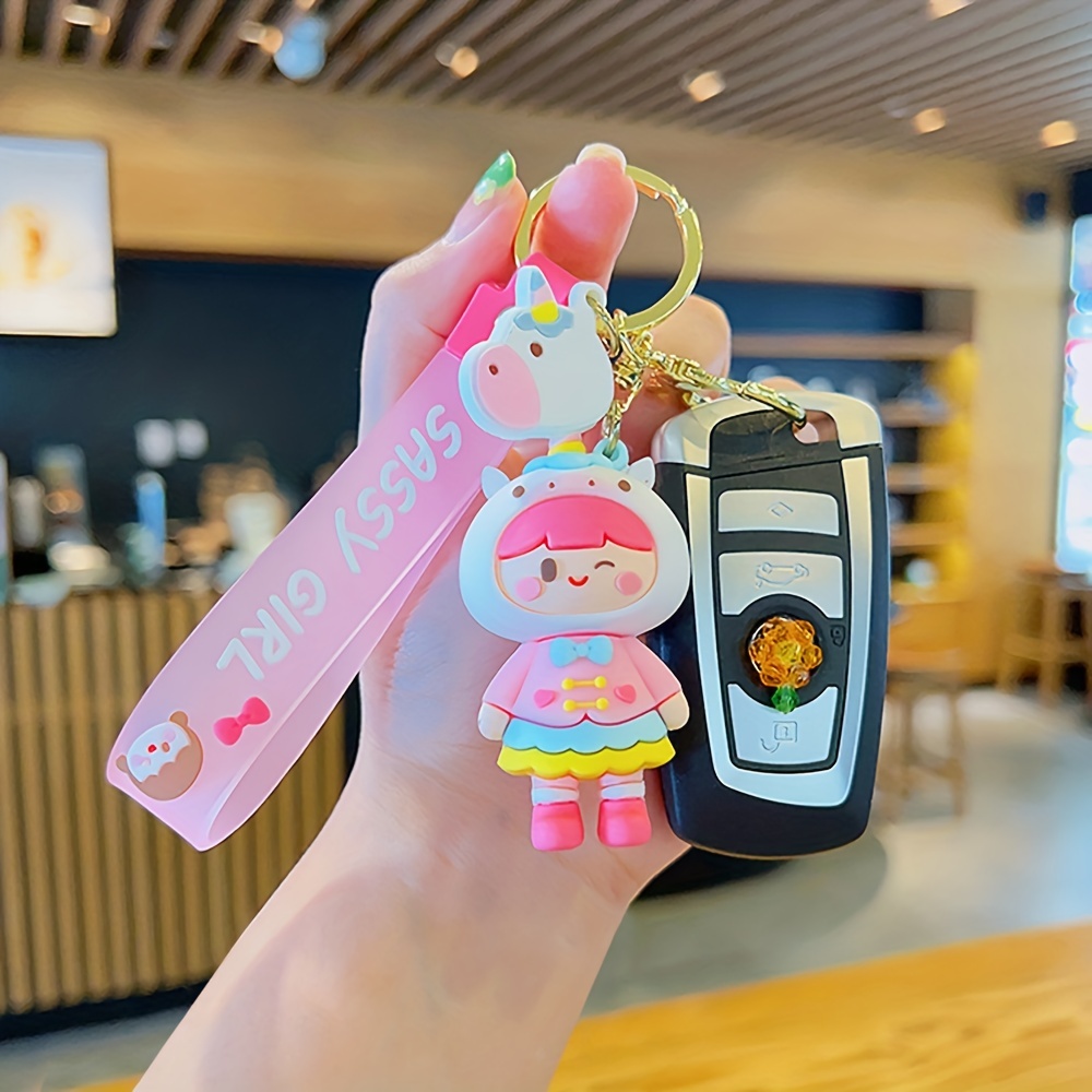 1pc Cute Pvc Doll Keychain For Car Keys, Backpack Or As A Gift For