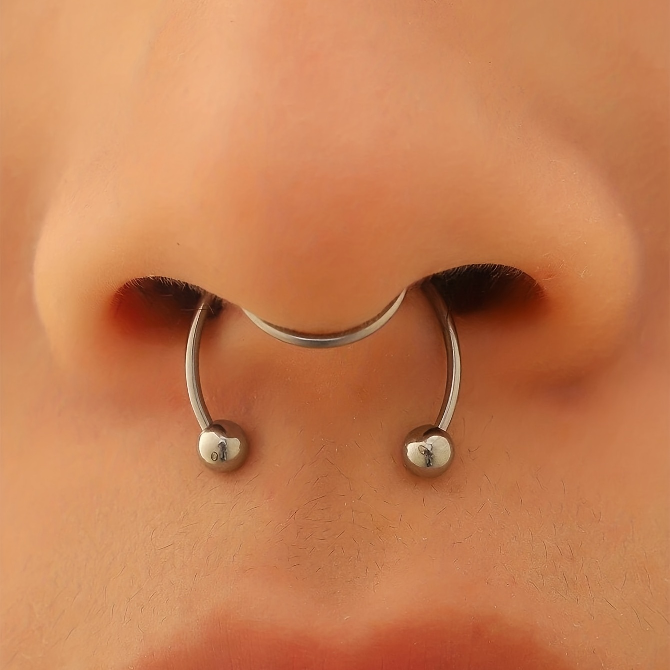 Stainless Steel Clip On Nose Ring Simple Style Fake Piercing - Temu