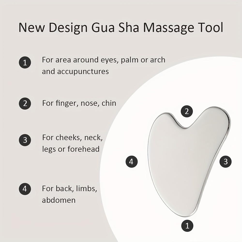 Stainless Steel Gua Sha & Face Roller Set - Face Massager & Sculpting Tool