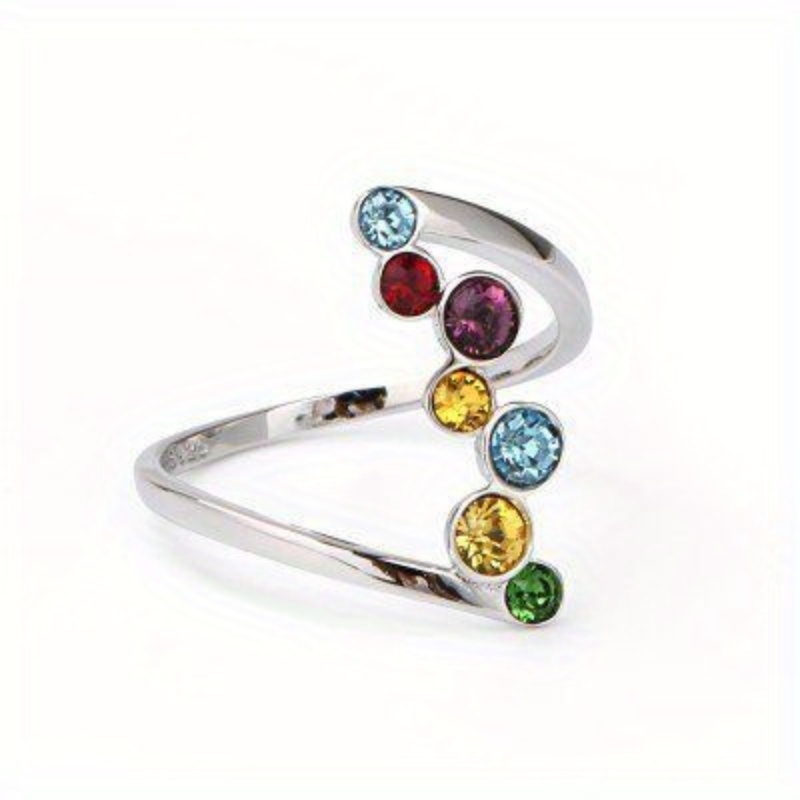 

Exquisite Silver Plated Birthstone Gemstone Rings For Women Daily Casual Fashion Accessories