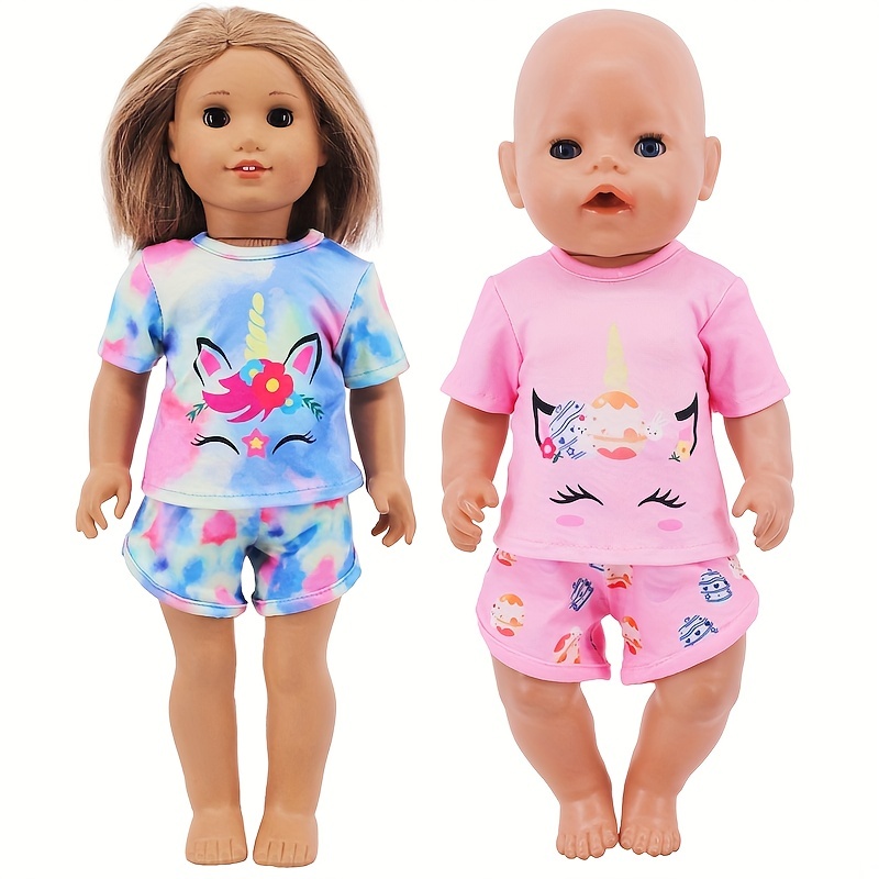 3/9 Sets American 18 inch Doll Clothes Including Doll Clothing Outfit Dress,  Short sleeves, shorts, trousers