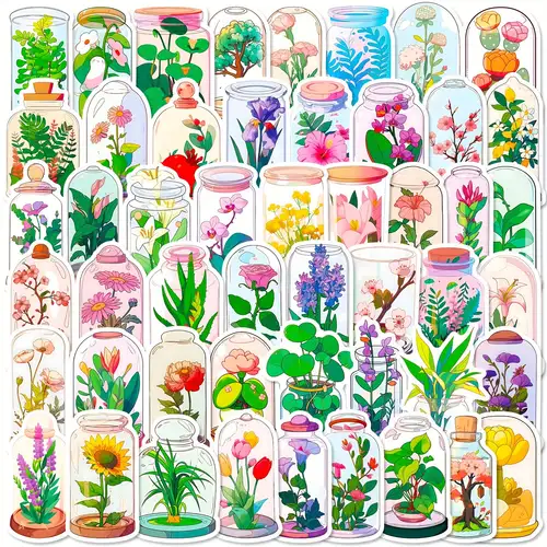 Fresh Stickers for Water Bottles,60 Pack/Pcs Cute Preppy Green Stickers for  Kids