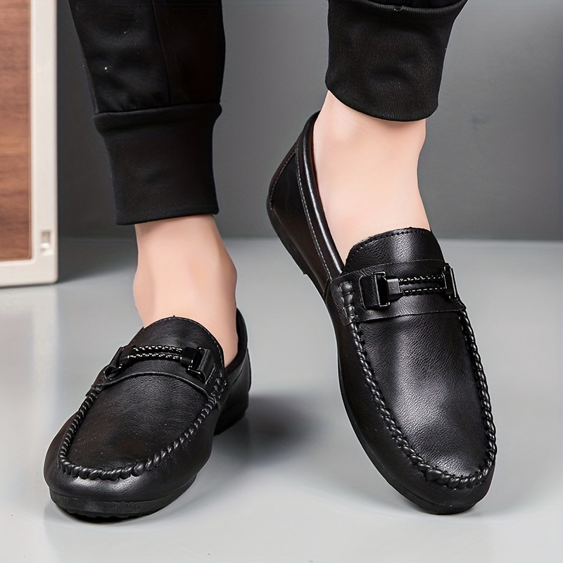Zapatos casuales de negocios para hombres Zapatos sin cordones Zapatos  blandos británicos, tamaño: 39 (negro)