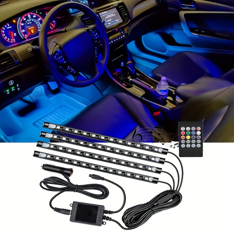 48rgb Car Led Lights Car Accessories App Control Inside Car Light