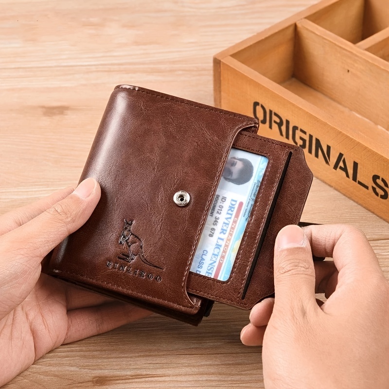 Portable Antimagnetic Men Wallet Anti RFID Male Zipper Purse Short PU  Leather Wallet Fashionable Business Purse 