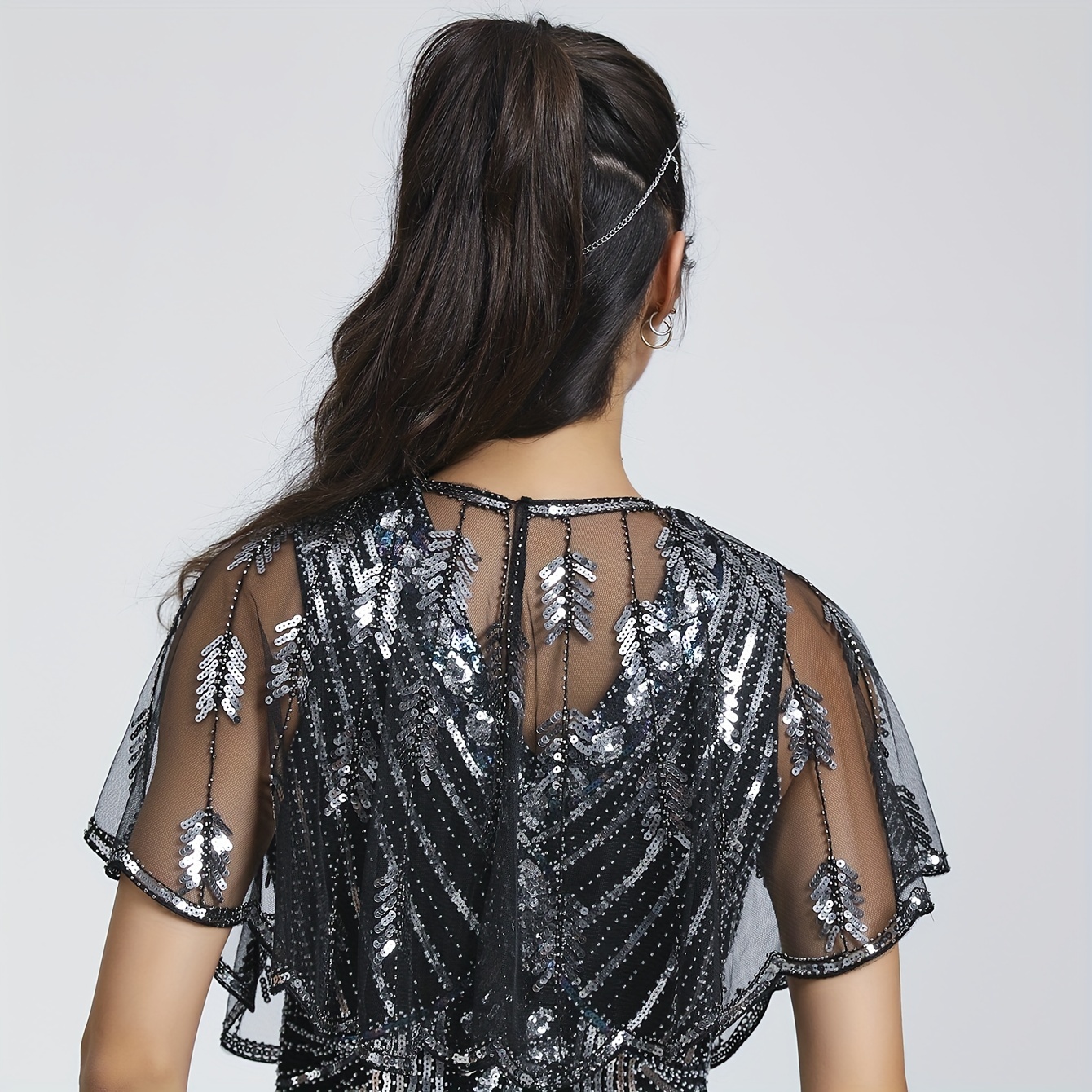 Vintage Embroidered Bead Shawl Evening Party Bridal Shawl