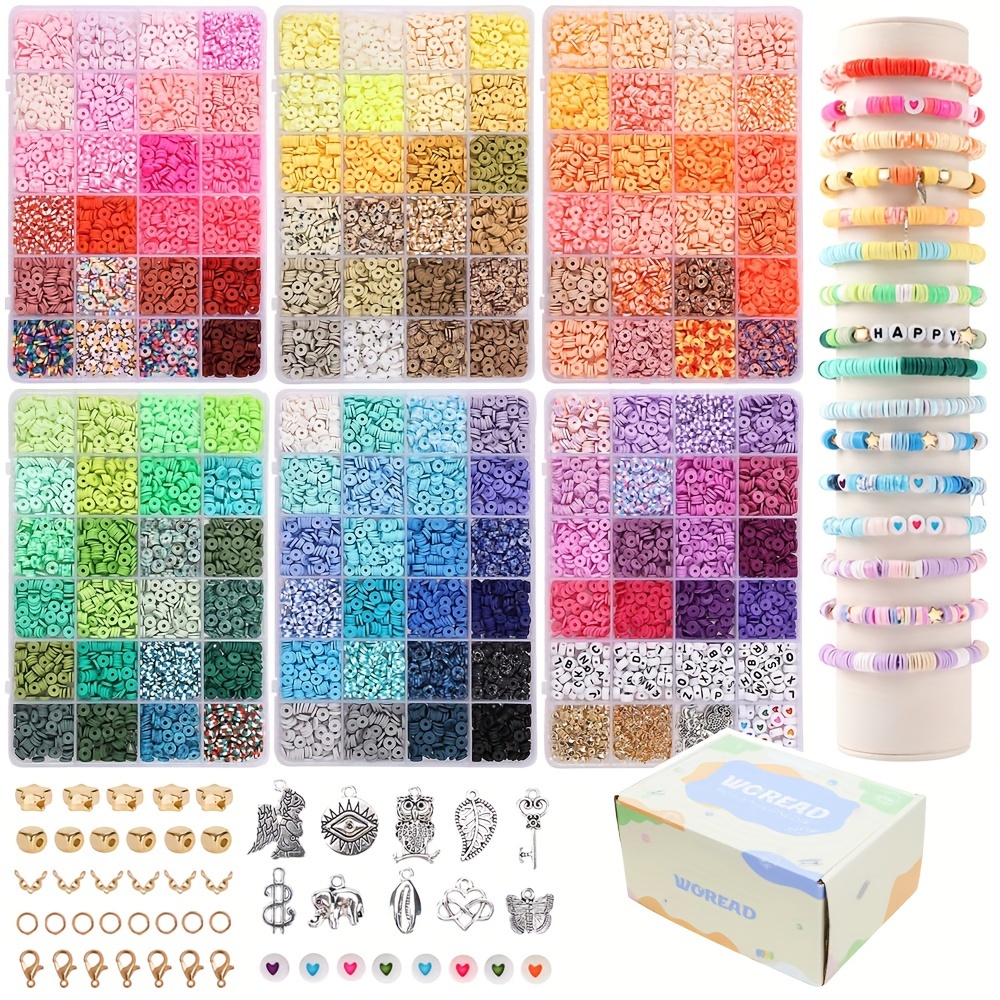 60 Colors 60 Strands Polymer Clay Beads Round Flat Beads For - Temu
