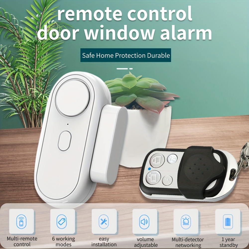 Sensor de movimiento inalámbrico con luz LED, alarma detector de movimiento  con rango de 500 pies, sistema de alerta de seguridad para el hogar