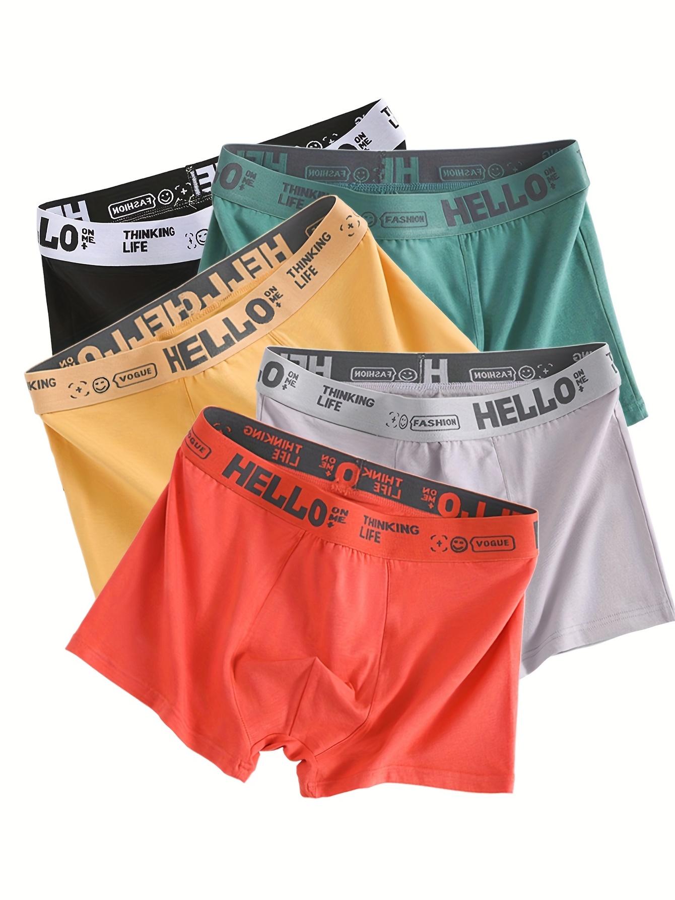 Bolter Men's 5-Pack Cotton Stretch Boxers Shorts (Small, Black) at