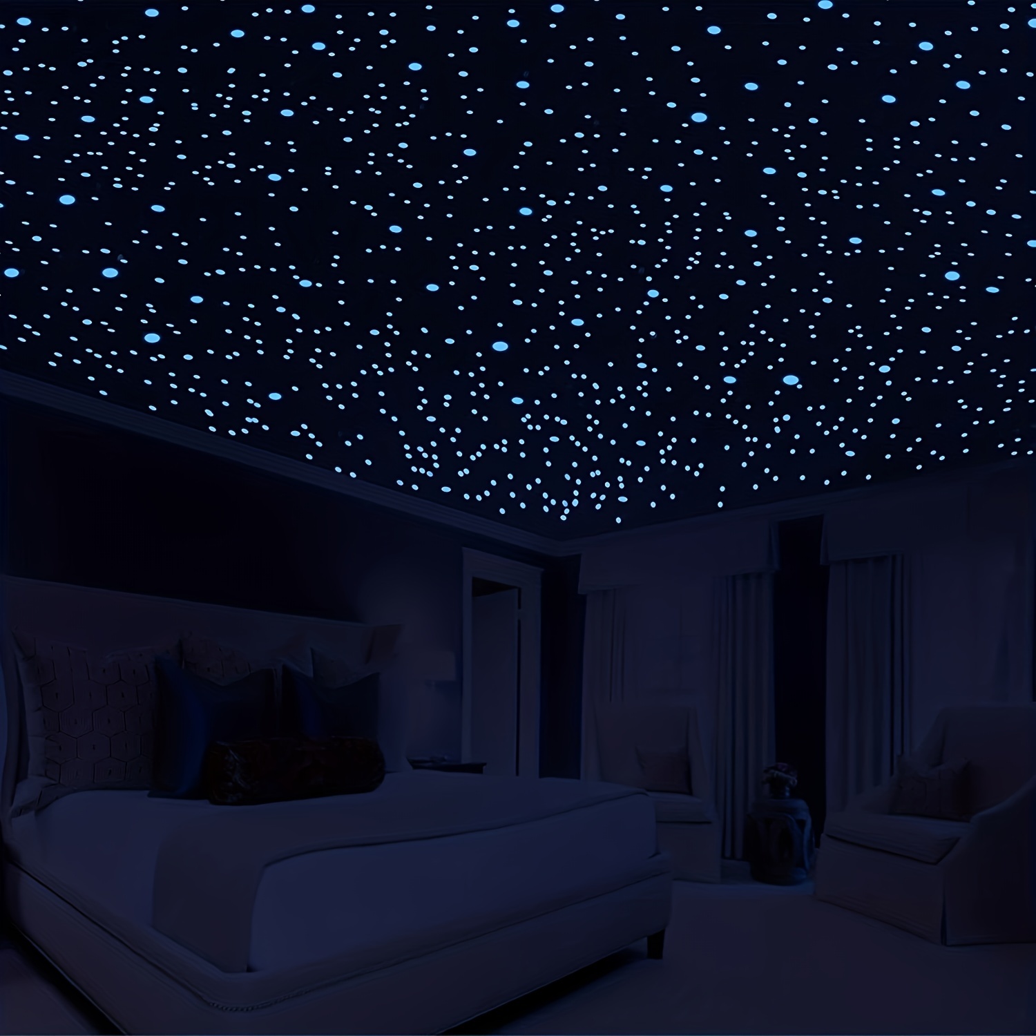 Luminous Stars Decals Decor Ceiling Glow In Dark Realistic - Temu