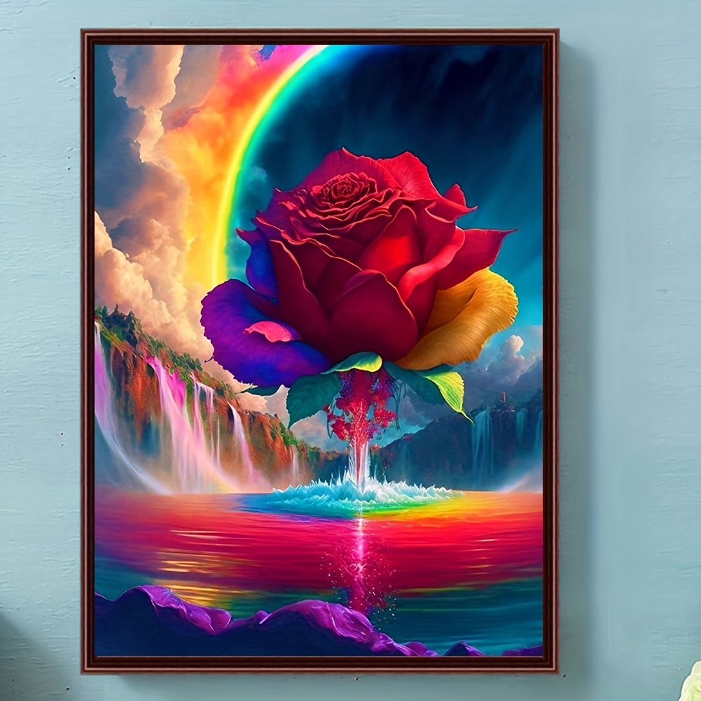 5d Diy Artificial Diamond Painting Rose Diamond - Temu