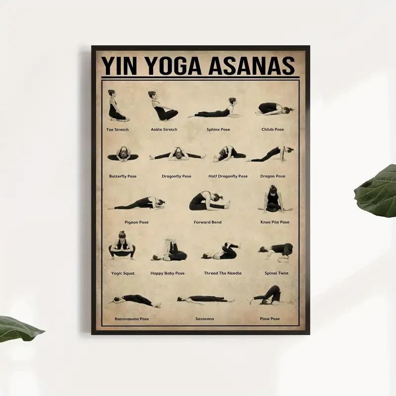 Retro Canvas Painting Print Poster Inspirational Yoga Chart - Temu Canada