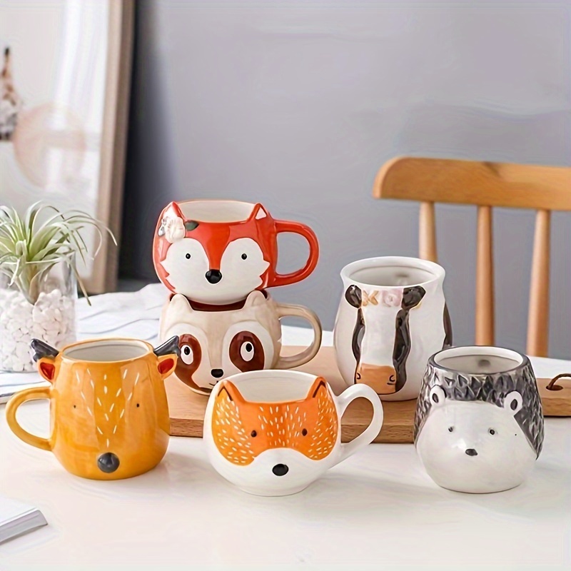 Taza esmaltada con dibujos de leche, Moca, oso, Boob y Doodle, taza para té  y café, postre de desayuno con animales bonitos, taza de agua leche de 11oz  para pareja – Los