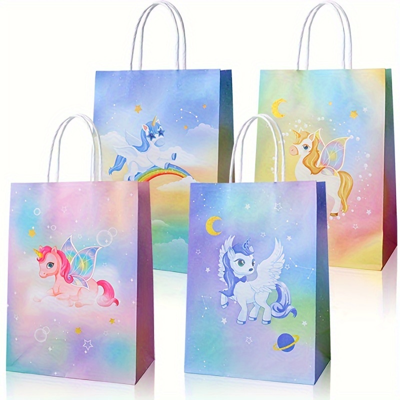 12 Unicornio Bolsas De Papel Para Dulces Cumpleaños De Niña Niñas Niños  Fiesta