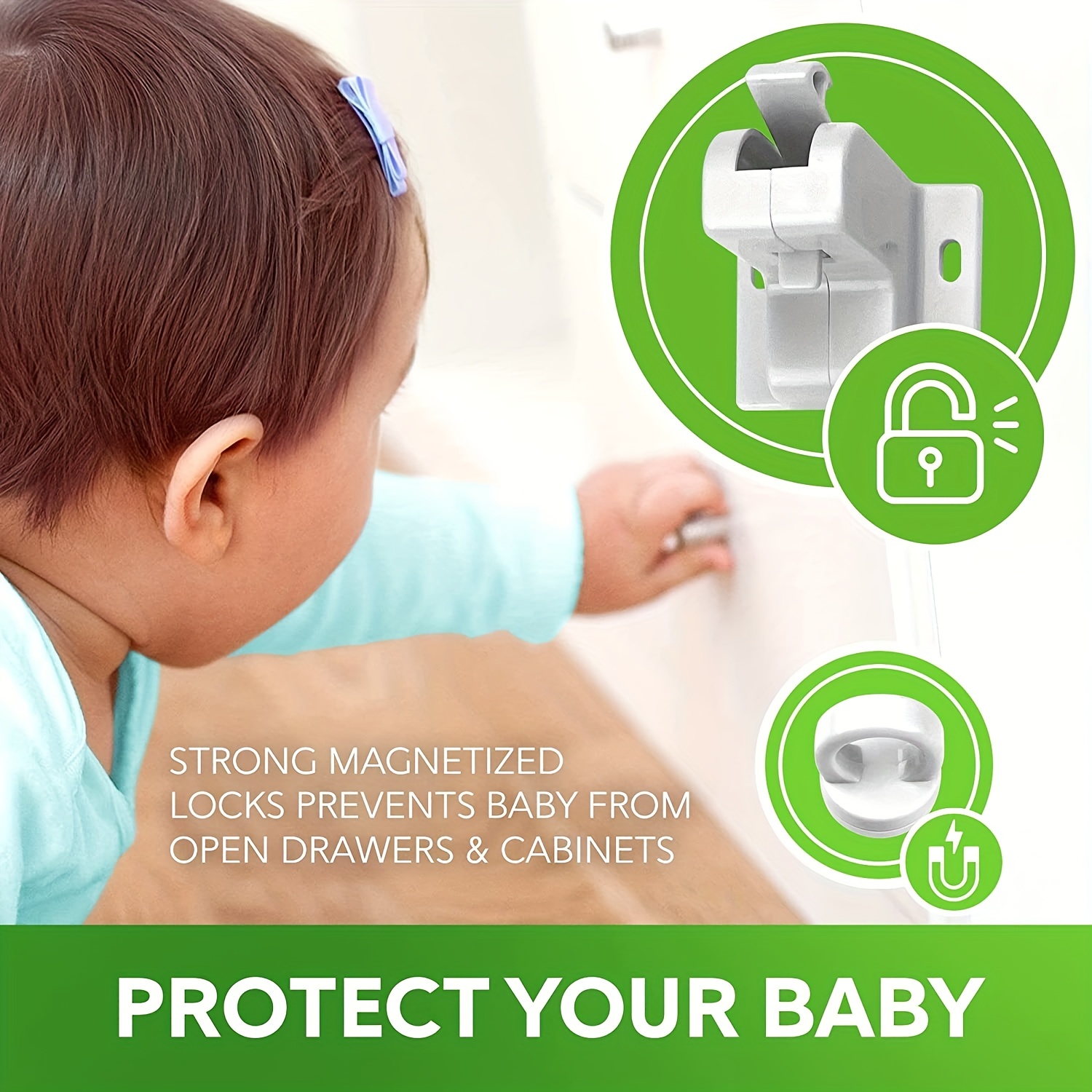 Secure Your Home With 10 Magnetic Baby Safety Locks + 2 Keys - Temu