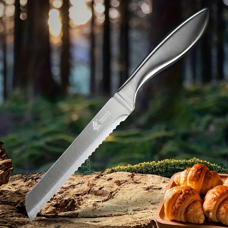 1pc Stainless Steel Serrated Bread Knife Toast Knife Household Special Egg  Cake Knife Sandwich Knife Baking Slicer Kitchen Stuff Kitchen Accessories