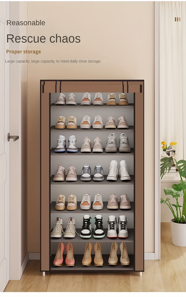 7 tier Foldable Dust Cover Shoe Cabinet Durable Large Shoe - Temu