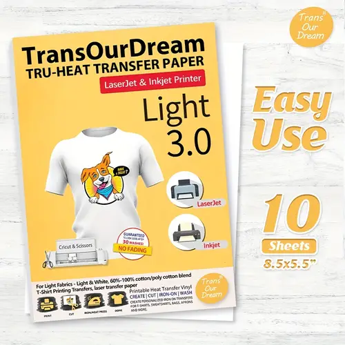 5 Sheets Transourdream Iron On Heat Transfer Paper For T Shirts Light 3 5-sheets-transourdream-iron-on-heat-transfer-paper-for-t-shirts-light-3