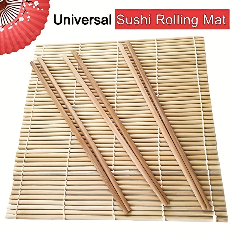 premium bamboo sushi rolling mat 9 44 x 9 44 easy sushi maker for perfect rolls includes sushi bazooka shop on temu and start saving temu