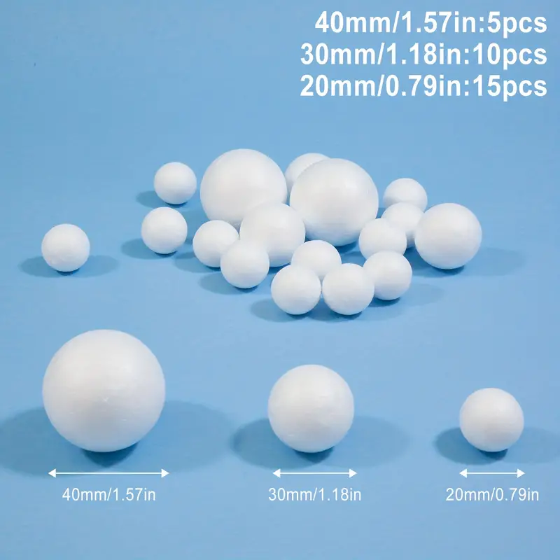 White Foam Balls Foam Polystyrene Craft Balls For - Temu