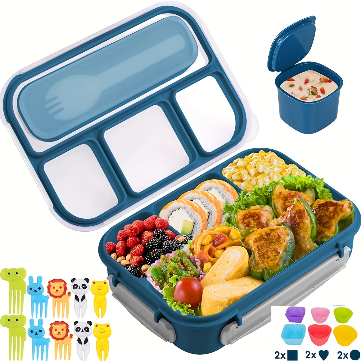 Bento Lunch Box With 4 Compartment Lunch Box Containers With - Temu