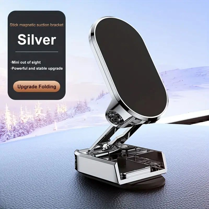 Metall Magnetische Auto Handy Halter Klapp Magnet Handy Ständer Im Auto GPS  Unterstützung Für IPhone Xiaomi 360 ° Drehbare Halterung