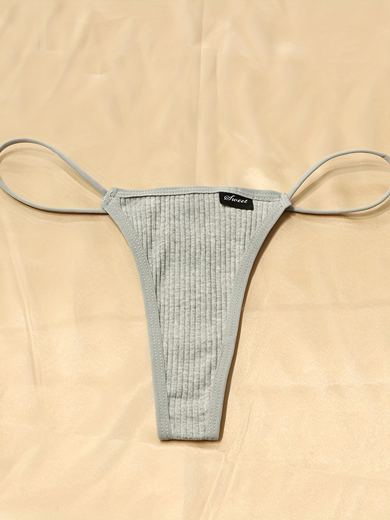 Solid Ribbed Thongs Soft Comfy Stretchy Intimates Panties - Temu