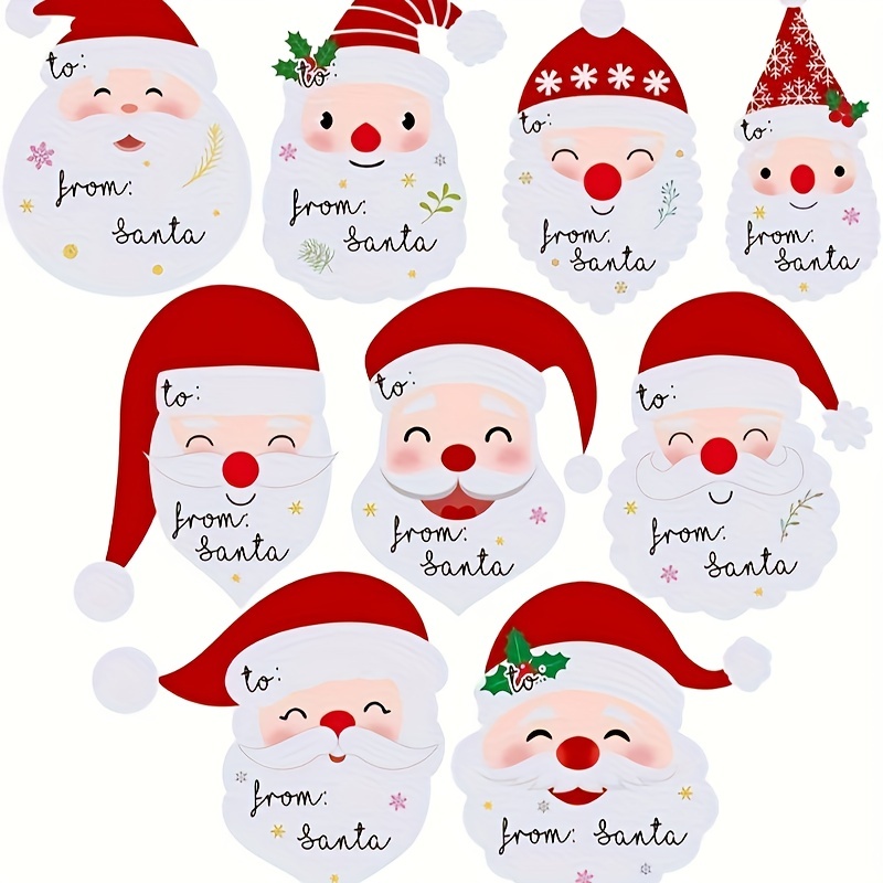 50pcs Vintage Christmas Stickers, Merry Christmas Stickers, Santa Claus  Stickers Roll, Winter Holiday Round Xmas Label Tag Stickers For Christmas  Gift