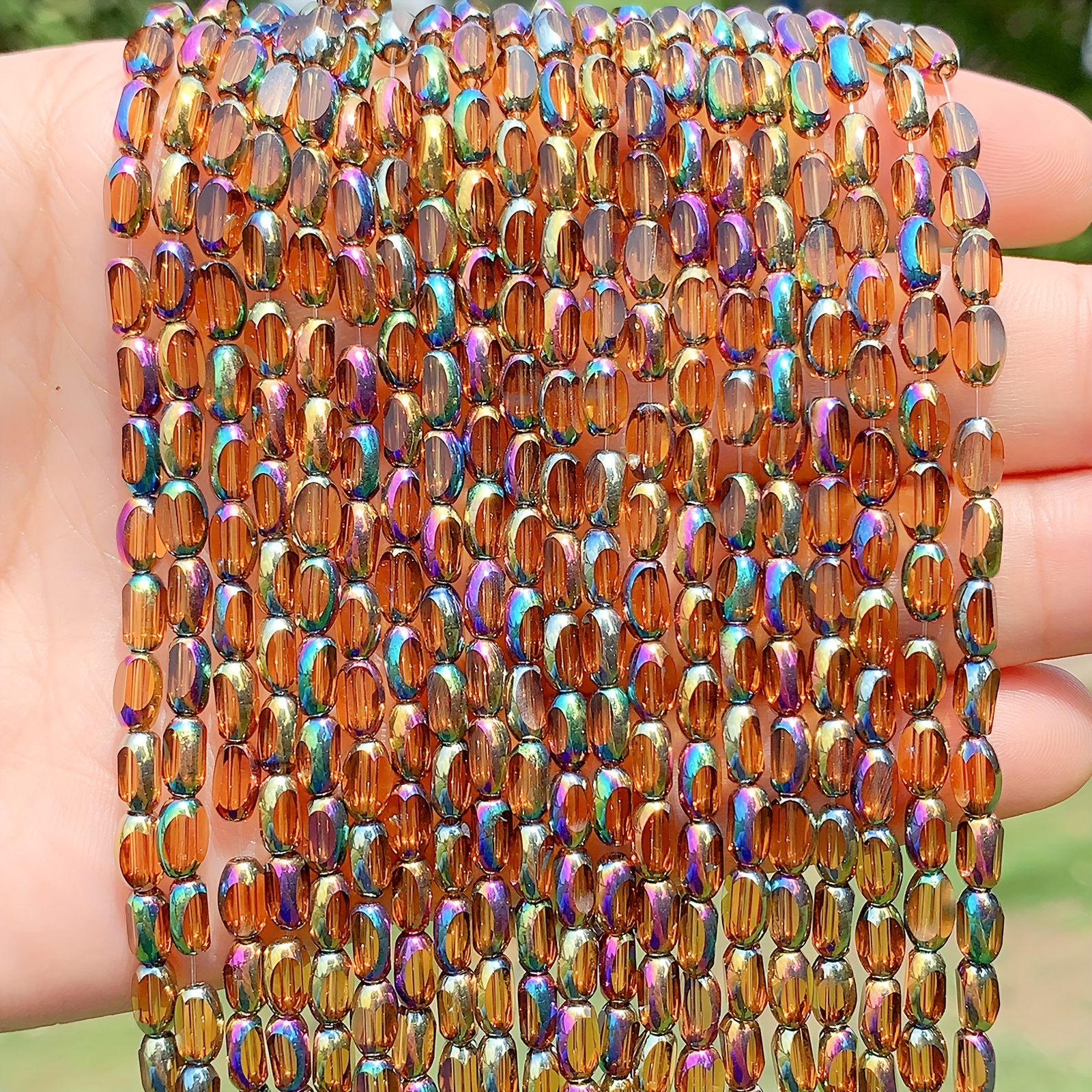 Diameter Crystal Beads Ab Rainbow Plated Faceted Glass Beads - Temu