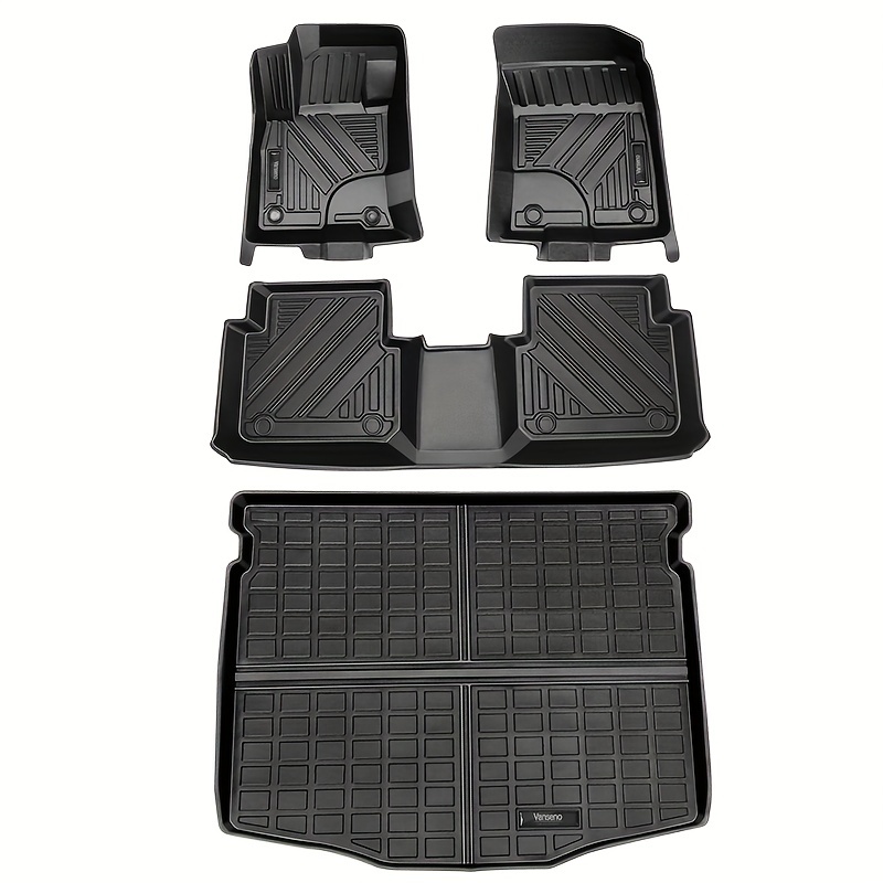 Vanseno Car Floor Mats 2 Rows And Cargo Liner Set Black Compatible For 2020 2021 2022 2023 Ford