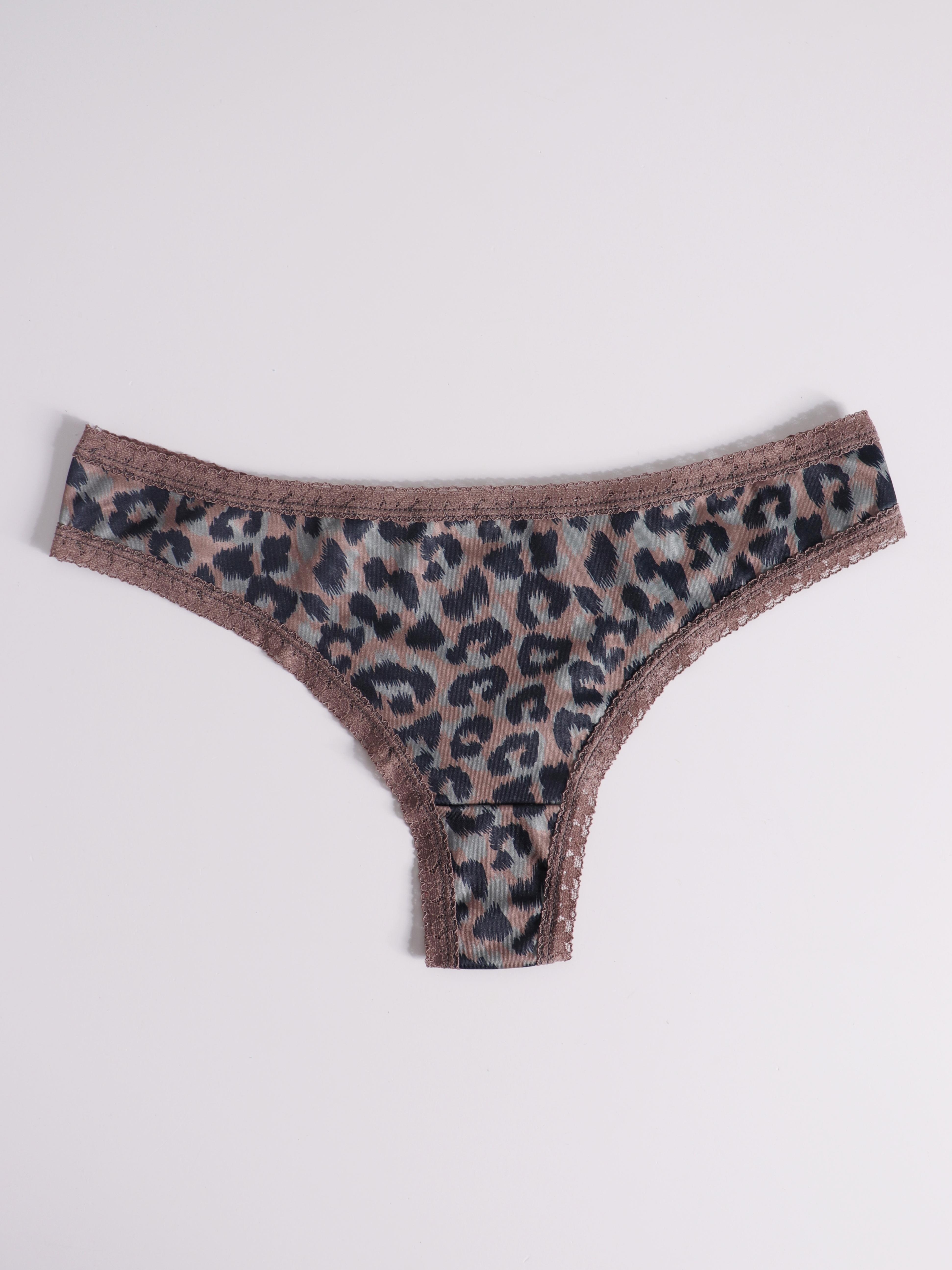 Leopard Zebra Print Thongs Soft Comfy Stretchy Intimates - Temu