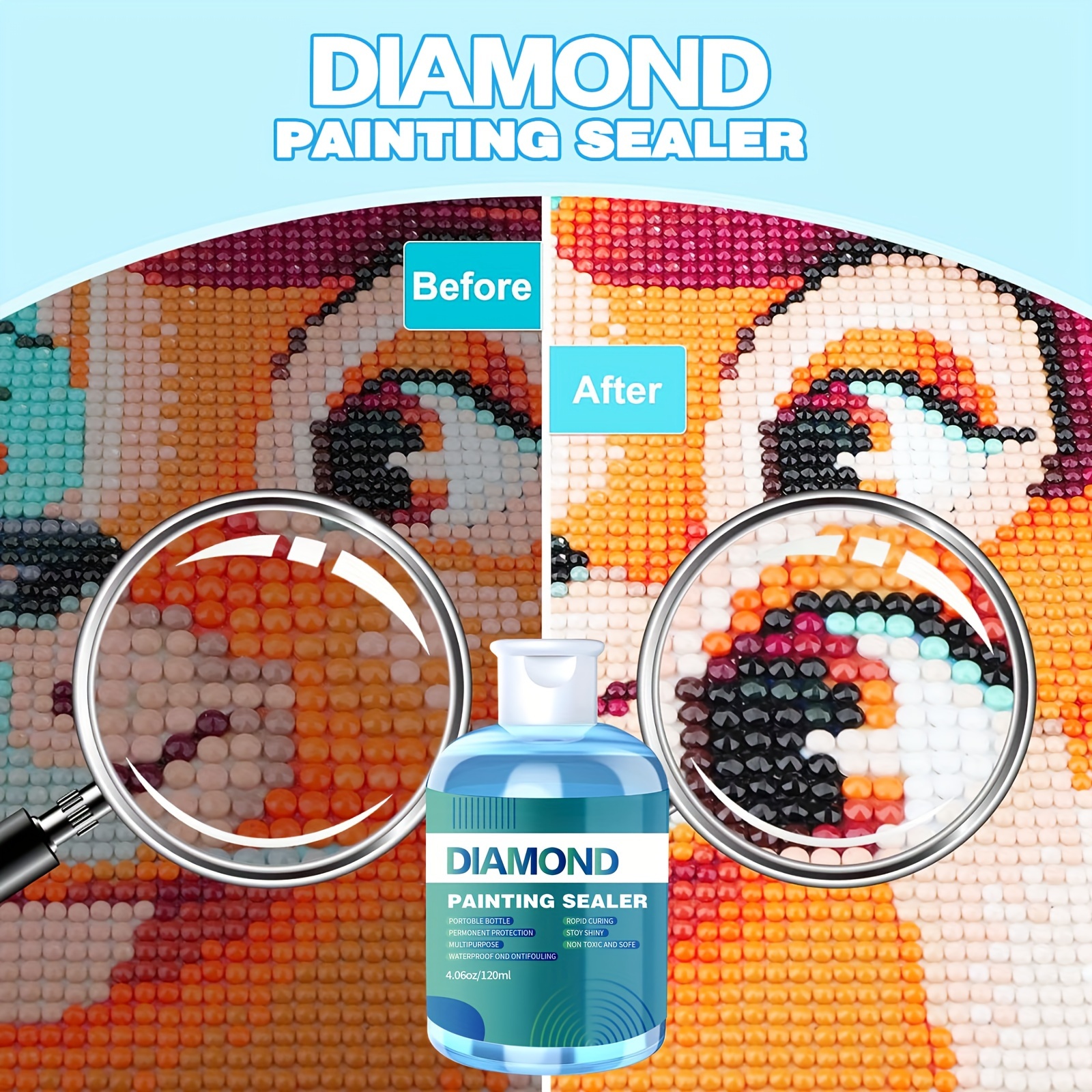 sevgili Diamond Painting Sealer Kits 360ML with Brushes, Diamond Art Sealer  Puzzle Glue Diamond Painting Accessories and Tools,Diamond Painting Kits