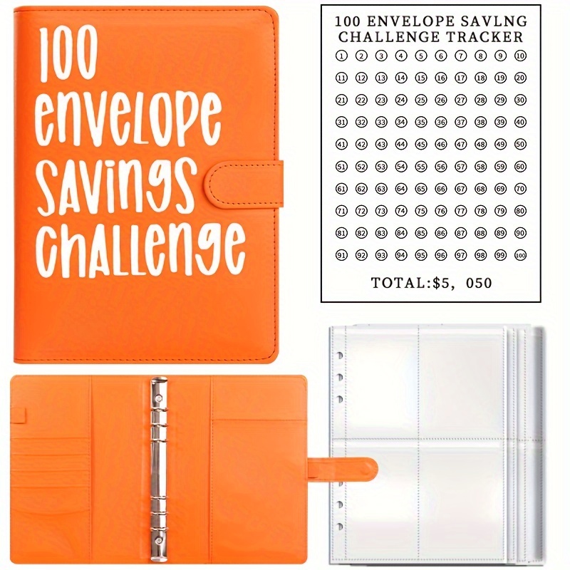 1pc,100 Buste Sfida Binder, Modi Semplici E Divertenti Risparmiare $5050  Money Challenge Binder, Cash Notebook Budget Binder 25 Pagine Interne  (pagine Interne Senza Numeri) + 1 Pagina Numerata, Alta Qualità E  Conveniente