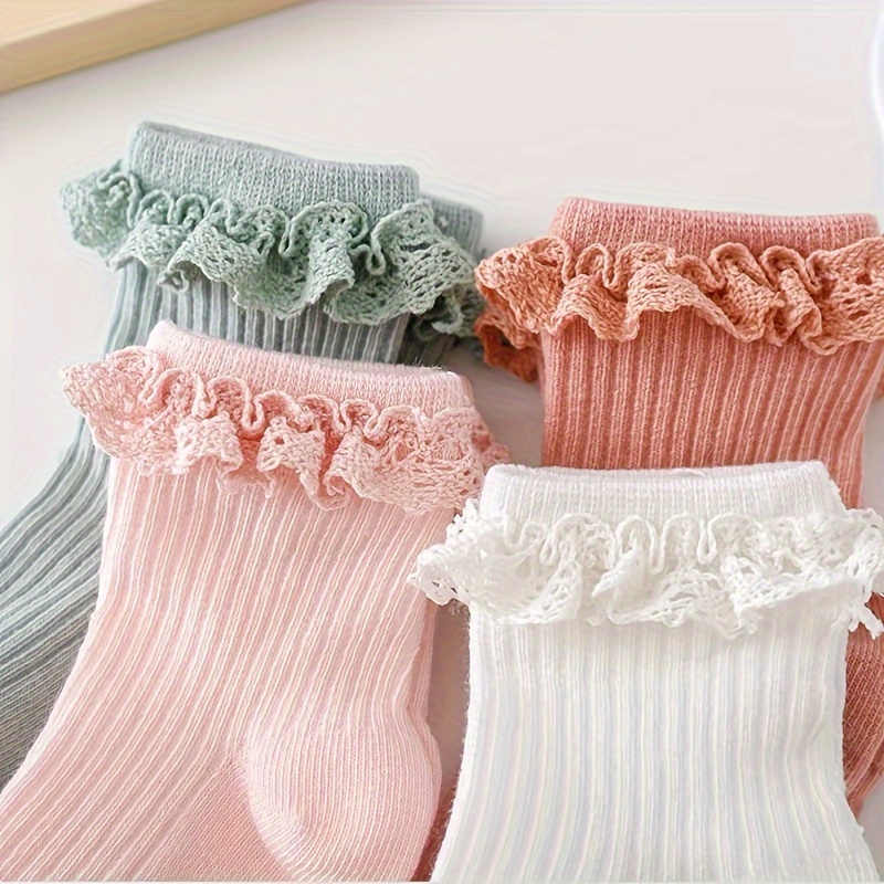  Looching 5 Pairs Toddler Baby Girls Ruffle Lace Sock