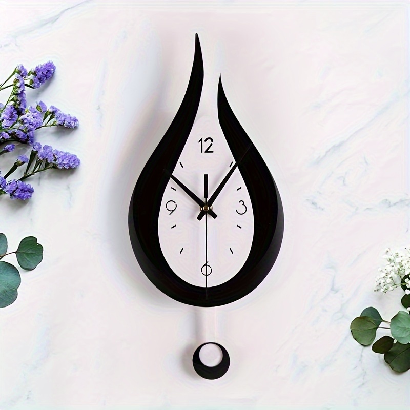 

1pc Acrylic Wall Clock, Droplet Shaped Swinging Design Wall Clock, Silent Clock, For Living Room Bedroom, Room Decor, Home Décor, Kitchen, Office Decor, Christmas New Year Valentine Decor
