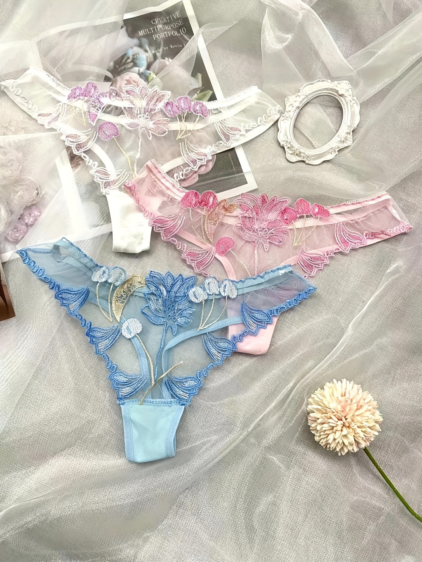 Bikini Air Bra Panties Women New Sexy Low Waisted ThongNew Product 2022  Ladies Underwear Transparent Lace Panty Sets Floral Embroidery Sheer Mes  Woman
